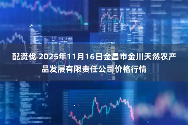 配资伐 2025年11月16日金昌市金川天然农产品发展有限责任公司价格行情