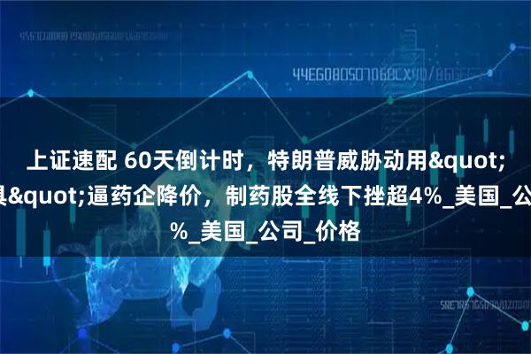上证速配 60天倒计时，特朗普威胁动用"一切工具"逼药企降价，制药股全线下挫超4%_美国_公司_价格